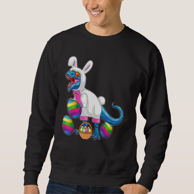 Sweatshirt Panier de Pâques Bunny Dinosaur Oeufs Rex Garçons  (Devant)