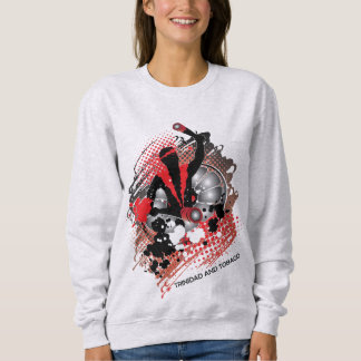 Sweatshirt Panman de Carnaval Abstrait en rouge blanc et noir