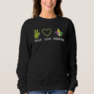Sweatshirt Panneau de Paix Coeur Fleur De Lys Hippie Paix Amo