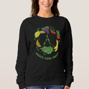 Sweatshirt Panneau de Paix d'Amour végétarien Fruit Vegan Veg