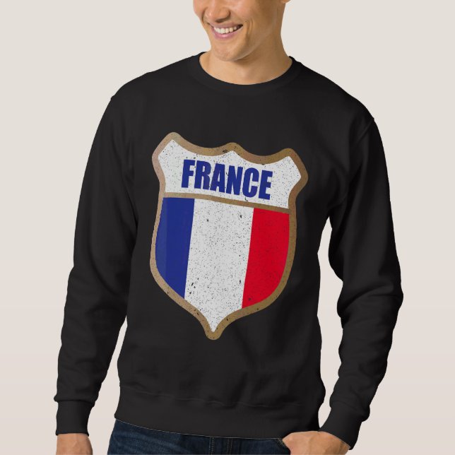 Sweatshirt Panneau de patch du drapeau de la France pour les  (Devant)