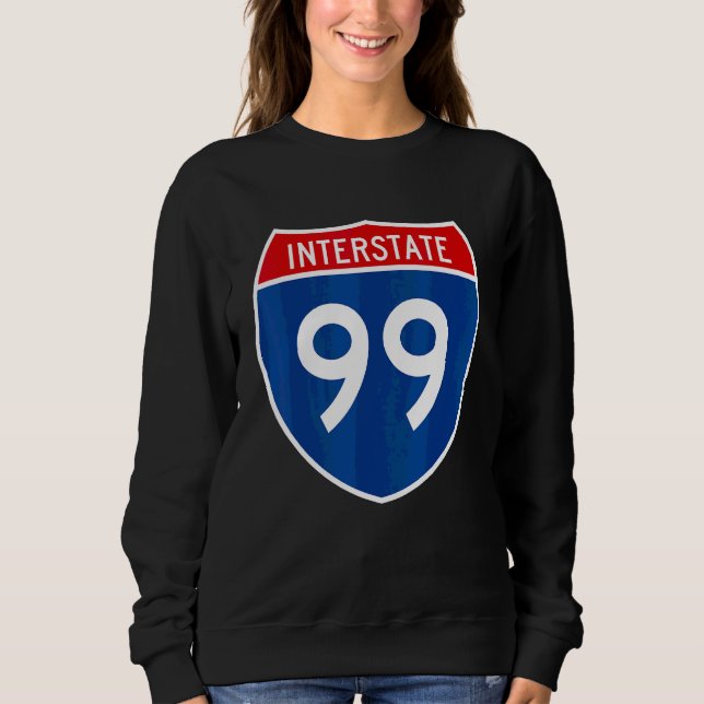 Sweatshirt Panneau de signalisation de l'autoroute Interstate (Devant)