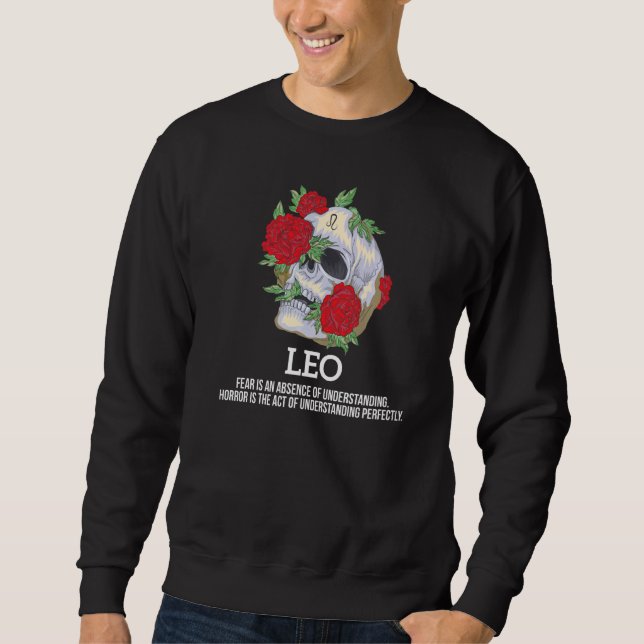 Sweatshirt Panneau Leo Zodiac Faits Squelette Horoscope Astro (Devant)