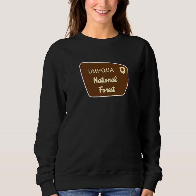 Sweatshirt Panneau Rétro de la Forêt Nationale d'Umpqua (Devant)
