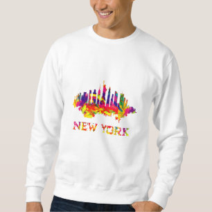 Sweatshirt panorama de New York City lumineux coloré