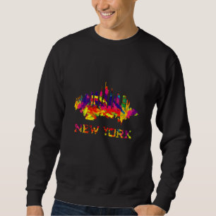 Sweatshirt panorama de New York City lumineux coloré