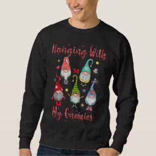 Sweatshirt Panser Avec Mes Gnomies Drôle Gnome Plaid Christma