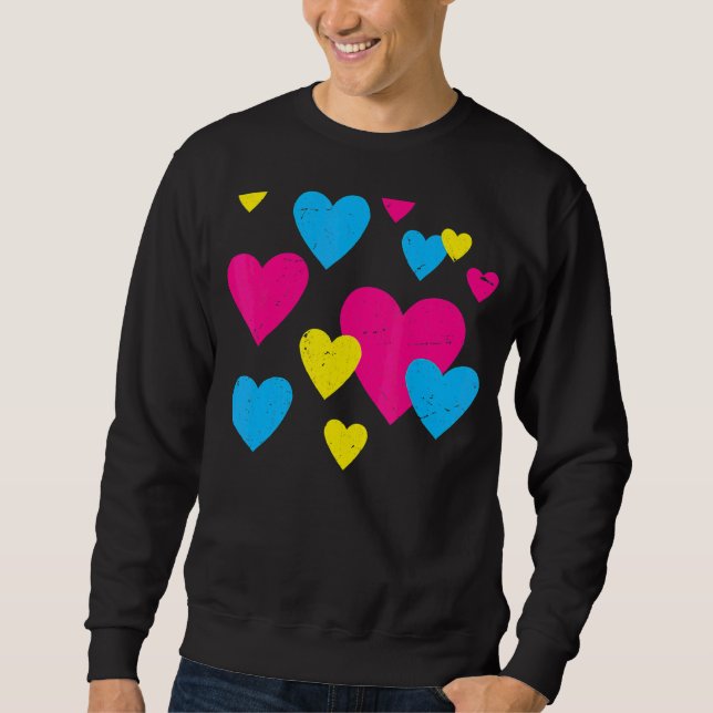 Sweatshirt Pansexual Flag Hearts Queer Pan Pride Mois Lgbt P (Devant)