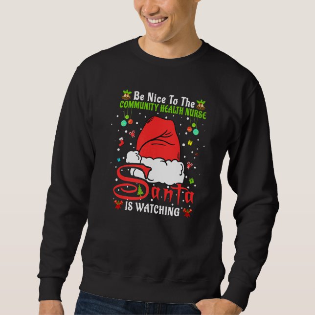 Sweatshirt Pantalon de Noël Sois gentil avec l'infirmière de  (Devant)