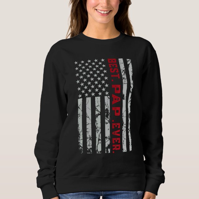Sweatshirt Pap De Petite-Fille Petit-Fils Meilleur Pap Ever   (Devant)