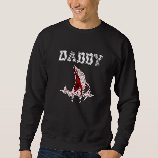Sweatshirt PAPA Baleine  Pyjama de Noël à carreaux rouges pou (Devant)
