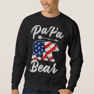 Sweatshirt Papa Bear American Flag Fête des pères Ours Papa