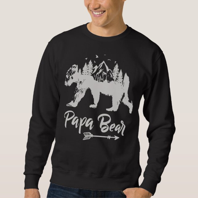 Sweatshirt Papa Bear Best Papa Fête des pères Père Pop Men (Devant)