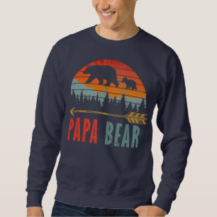 Sweatshirt Papa Bear Fête des pères Vintage Papa Grand-père
