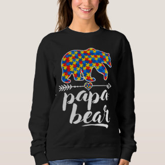 Sweatshirt Papa Bear Puzzle Pièce Sensibilisation sur l'autis
