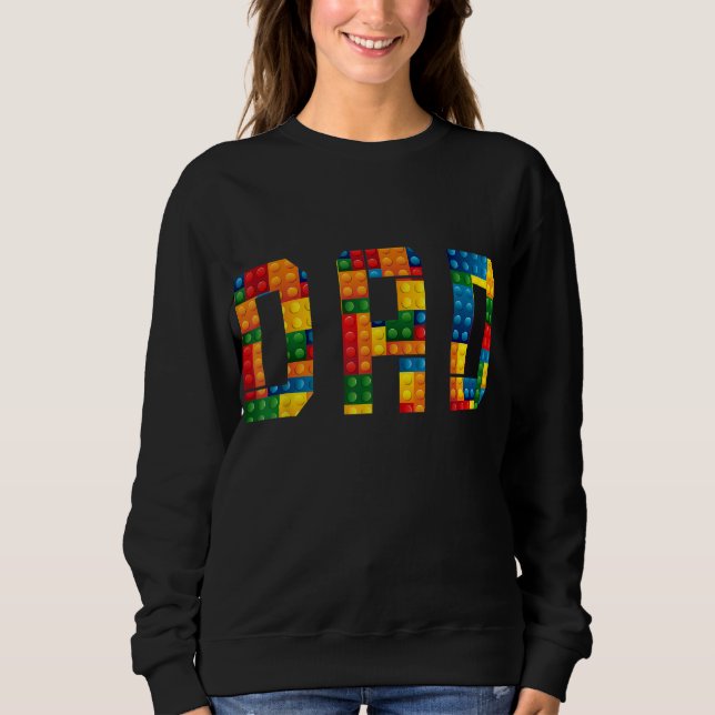 Sweatshirt Papa Brick Builder Funny Blocks Master Builder (Devant)