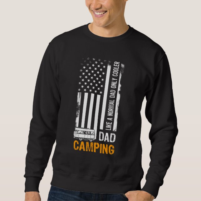 Sweatshirt Papa Camping Comme Papa Normal Mais Glacière Usa D (Devant)