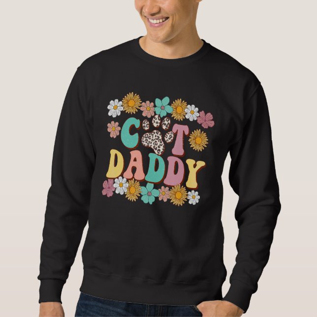 Sweatshirt Papa Chat Bébé Léopard Patte Rétro Tournesol Groo (Devant)