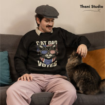 Papa Chat vote une jolie élection drapeau américai