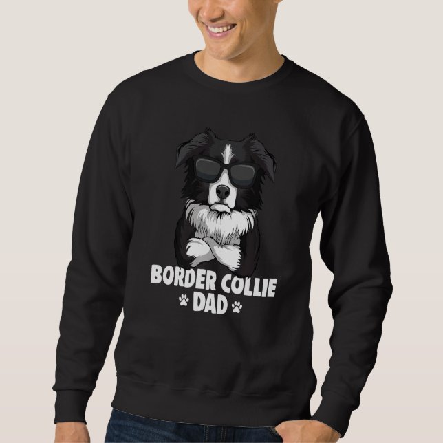 Sweatshirt Papa Chien Border Collie Homme (Devant)