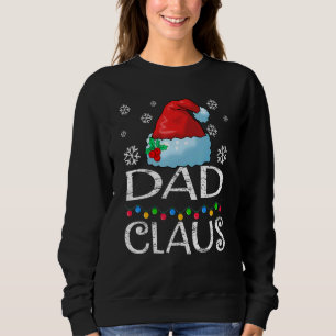 Sweatshirt Papa Claus Chapeau de Père Noël Lumières  Noël Fam