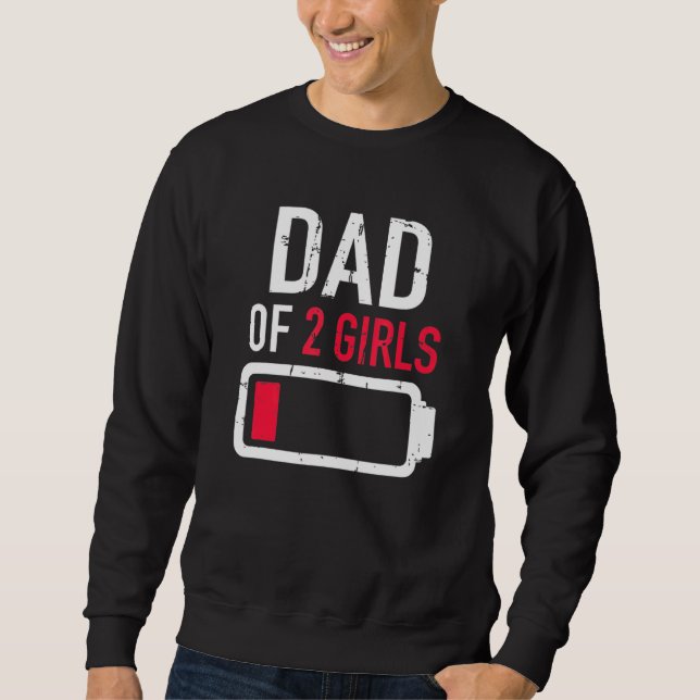 Sweatshirt Papa De 2 Filles Batterie Basse Pour Fête des père (Devant)