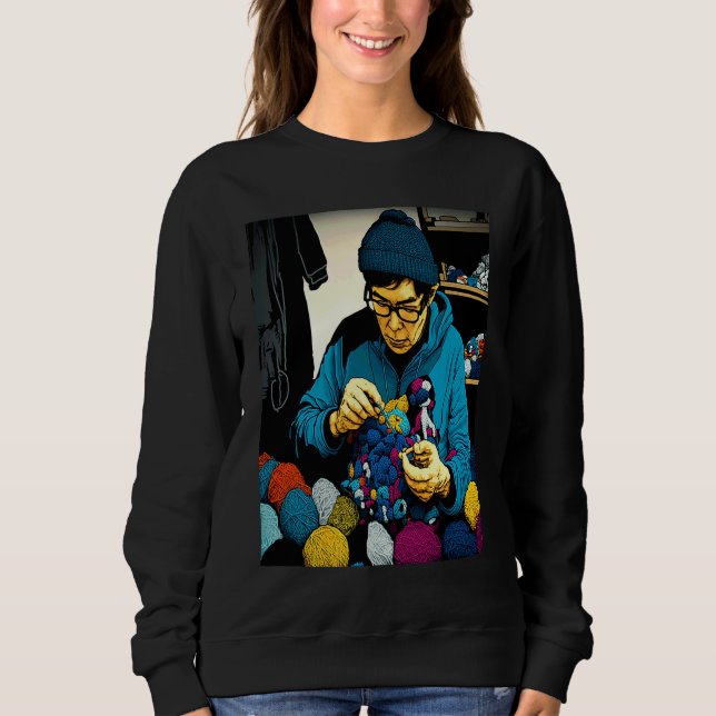 Sweatshirt Papa de couture cool Pop Papa au crochet  2 (Devant)