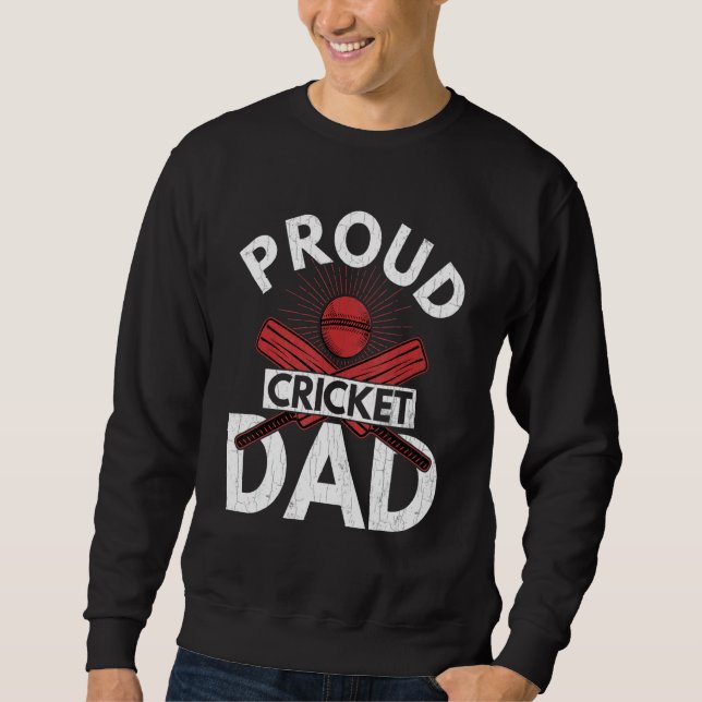 Sweatshirt Papa de cricket fier   Entraîneur de joueur Graphi (Devant)