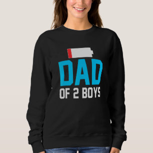 Sweatshirt Papa De Deux Garçons Batterie Faible Fatigué Père
