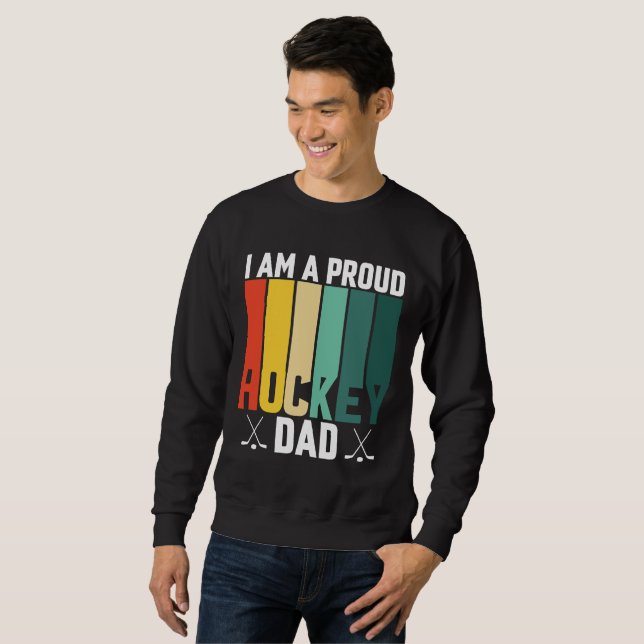 Sweatshirt Papa de hockey fier (Devant entier)
