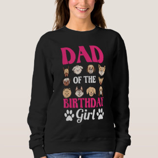 Sweatshirt Papa De L'Anniversaire Fille Chien Paw Anniversair