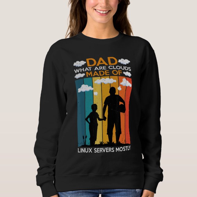 Sweatshirt Papa, de quoi sont faits les nuages ? Serveurs Lin (Devant)
