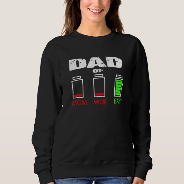 Sweatshirt Papa De Travail Maman Et Bébé Batterie Faible Pour (Devant)