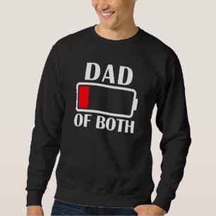 Sweatshirt Papa Des Deux Batteries Faibles Fatigué Papa