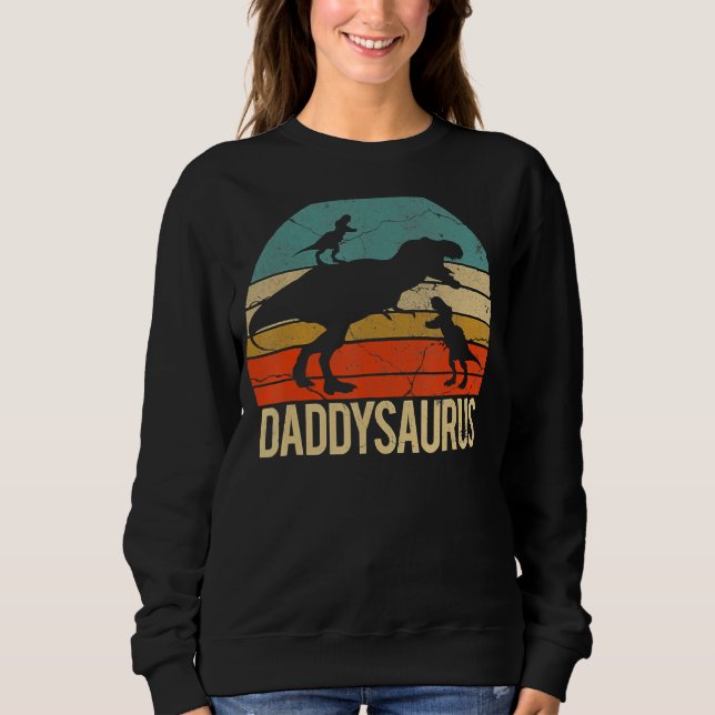 Sweatshirt Papa Dinosaur Daddysaurus 2 Deux Enfants Noël Pour (Devant)