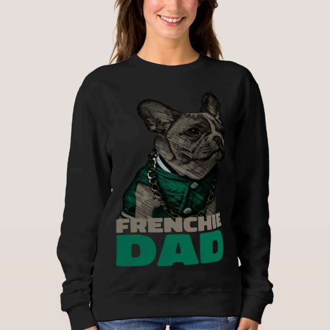 Sweatshirt Papa Frenchie Papa Bouledogue Français (Devant)