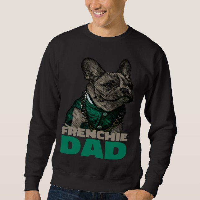 Sweatshirt Papa Frenchie Papa Bouledogue Français (Devant)