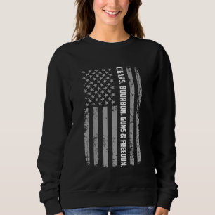 Sweatshirt Papa Grand-Père Vétérinaire Us Drapeau Cigares Bou