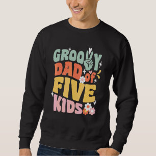 Sweatshirt Papa Groovy De Cinq Enfants Rétro Retour À L'école