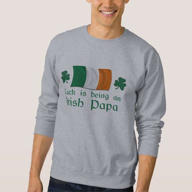 Sweatshirt Papa irlandais chanceux (Devant)