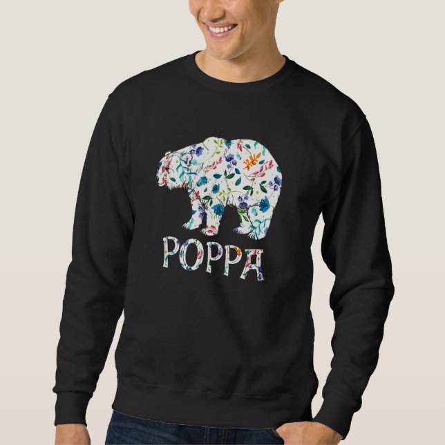 Sweatshirt Papa Ours Fleur Correspondant Famille Fleur (Devant)