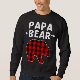Sweatshirt Papa Ours Noir Et Rouge Ours Plaid Grand-Père Noël