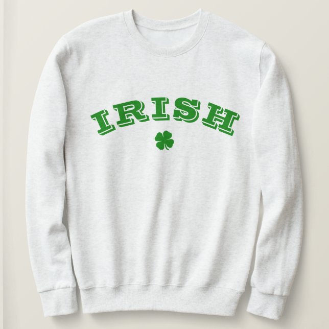 Sweatshirt Papa personnalisé Maman Shamrock vert irlandais (Design devant)