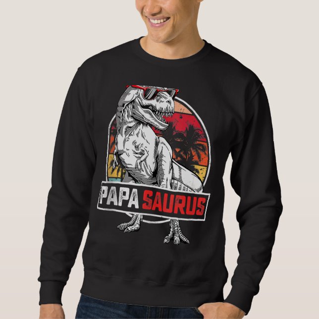 Sweatshirt Papa Saurus Men Papa Saurus Rex fête d'anniversair (Devant)