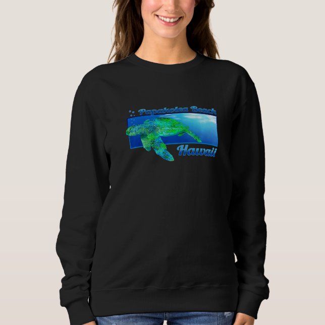 Sweatshirt Papakolea Beach Hawaii nage Honu (Devant)