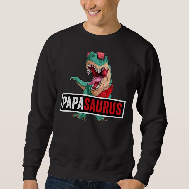 Sweatshirt Papasaurus Rex Dinosaur Hommes Fête des pères Fami (Devant)