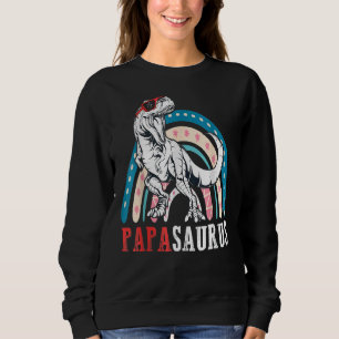 Sweatshirt Papasaurus Rex Dinosaur Papa Saurus Arc-en-ciel Pè