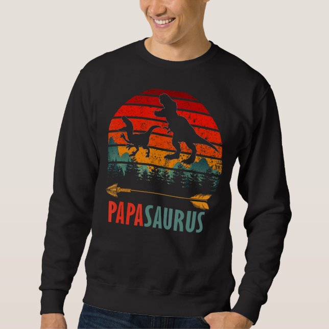 Sweatshirt Papasaurus T Rex Dinosaur papa Saurus Family Match (Devant)