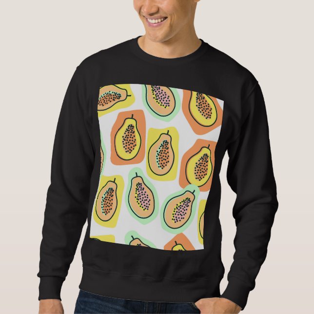 Sweatshirt Papaya à main : Motif Vintage créatif (Devant)