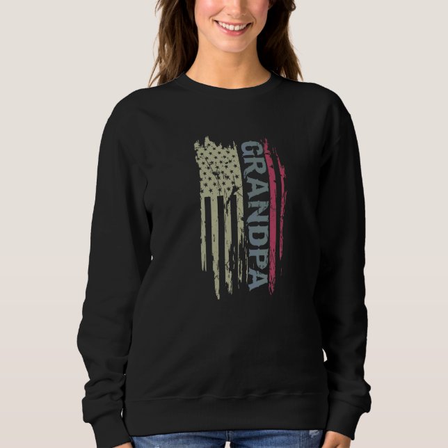 Sweatshirt Papi Drapeau Américain Rétro (Devant)